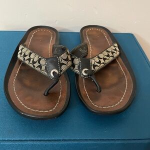 Coach vintage leather logo flip-flop size 7